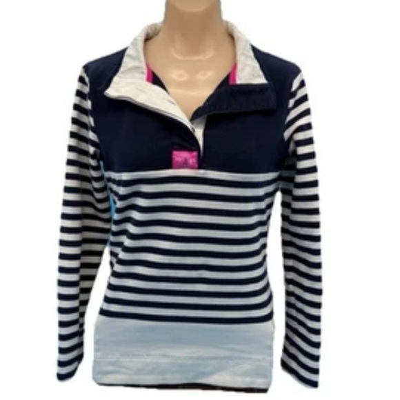 Navy and White Striped Nautical Pullover Joules Cowdray Rare Size 4 - Picture 7 of 12